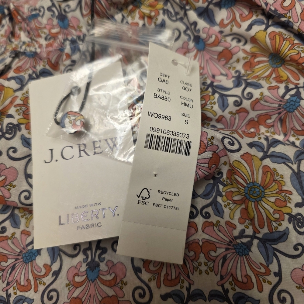 J. Crew Floral Print Women's Blouse Size S Nwt - Picture 12 of 15